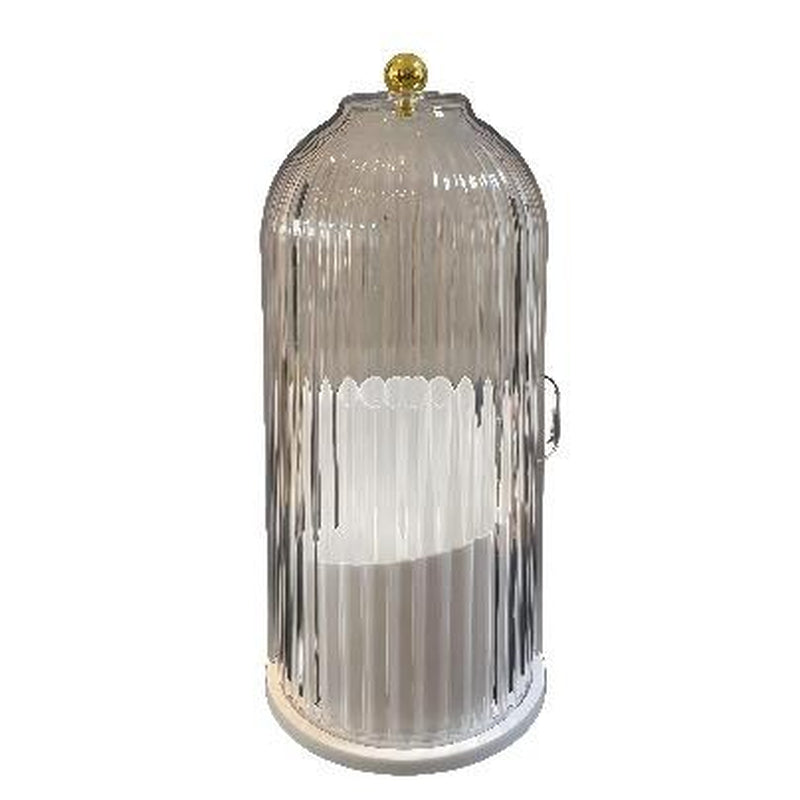 Stylish 3-Slot Toothbrush Holder with Sliding Lid – Modern Bathroom Organizer for Electric Toothbrushes, Toothpaste & Makeup Brushes, 360° Rotating Vanity Storage, Perfect Gift for Any Occasion